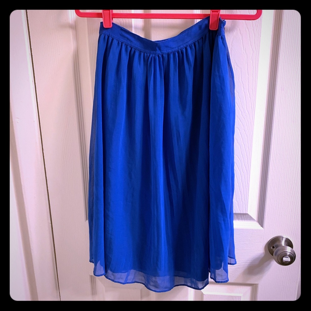 Snow White Royal Blue lined skirt with side zipper